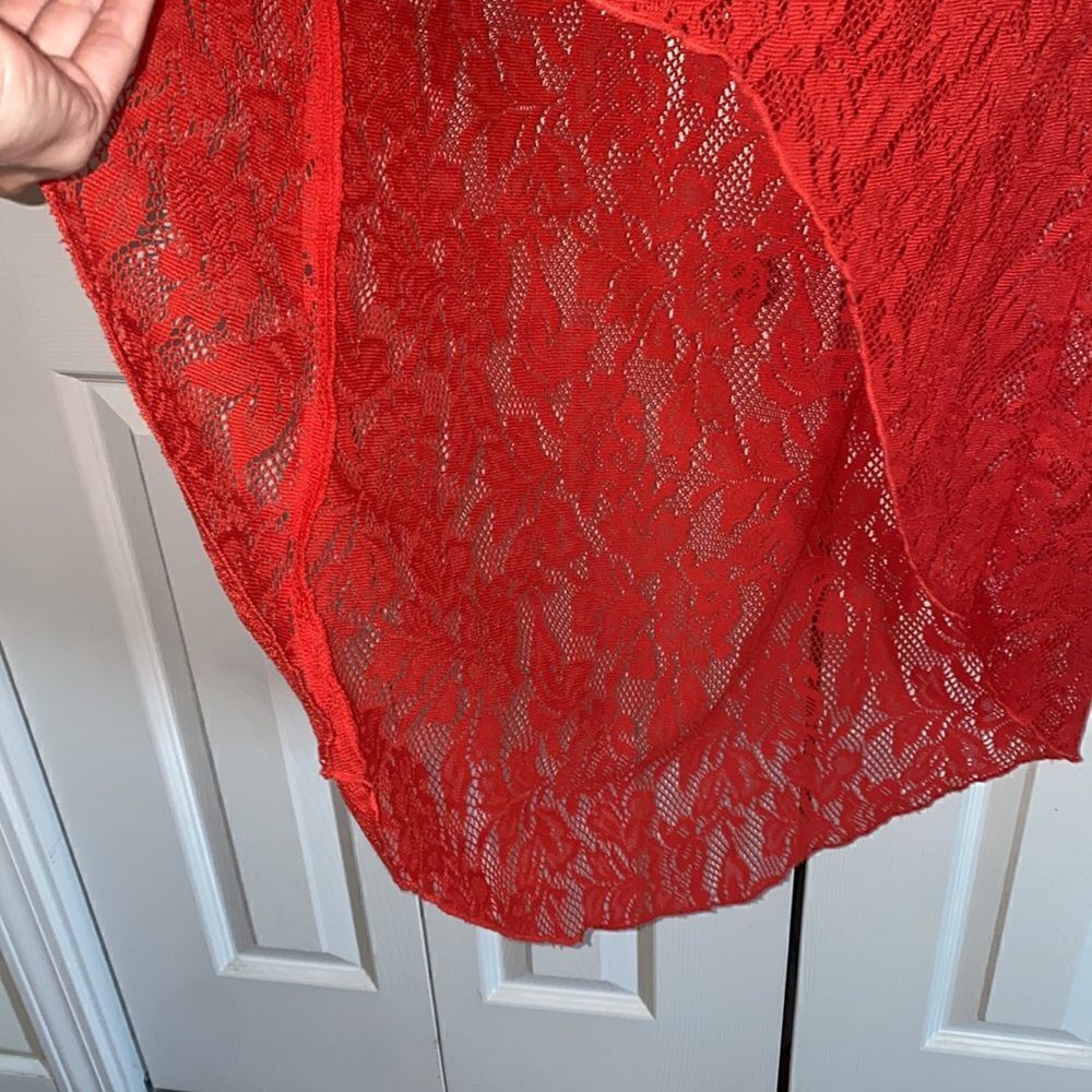 Trixxi Belted Strapless Lace Short Long Lace Dress, size Medium M - Picture 8 of 9